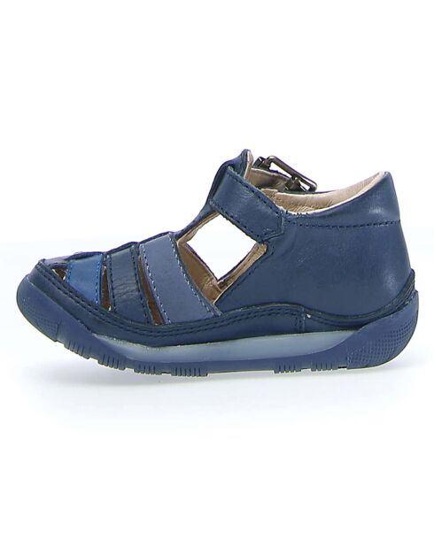 Salomés en Cuir Laguna bleu marine