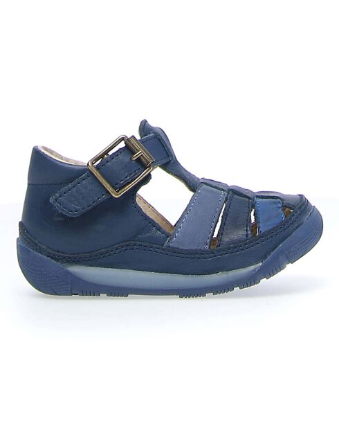 Salomés en Cuir Laguna bleu marine