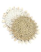 Witte schelpenonderzetter - D.12 cm