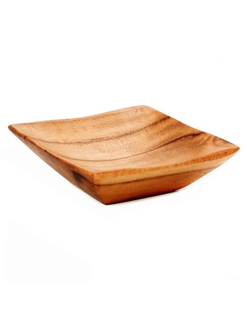 Bol carré en teck naturel -  6x6x2 cm
