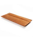 Assiette rectangulaire en teck naturel -  27.5x11.5x2 cm