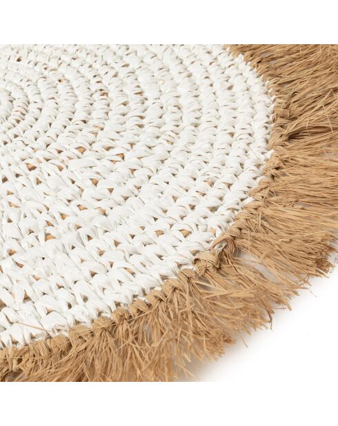 Set de table Raphia blanc/naturel -  D.45 cm