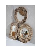 Miroir en bois flotté naturel -  60x41x4 cm
