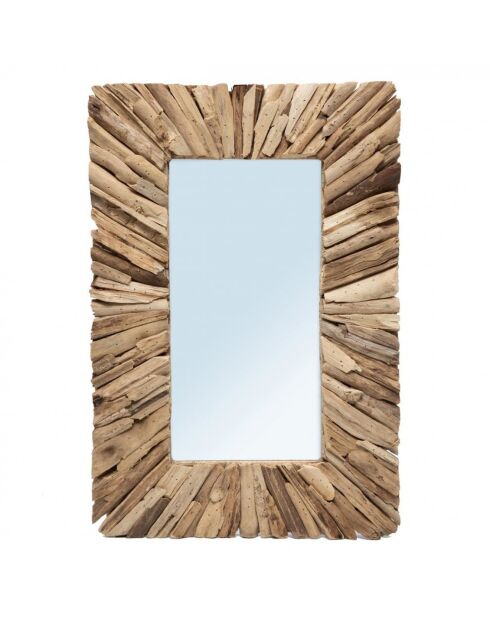 Miroir en bois flotté naturel -  60x41x4 cm
