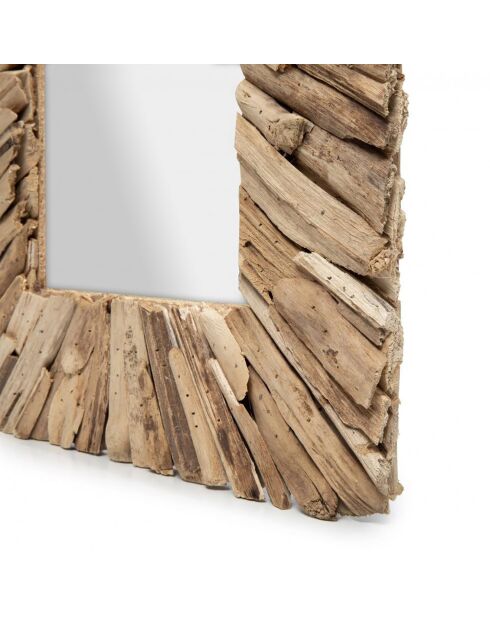Miroir en bois flotté naturel -  60x41x4 cm
