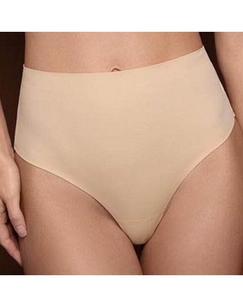String mi-haut invisible beige