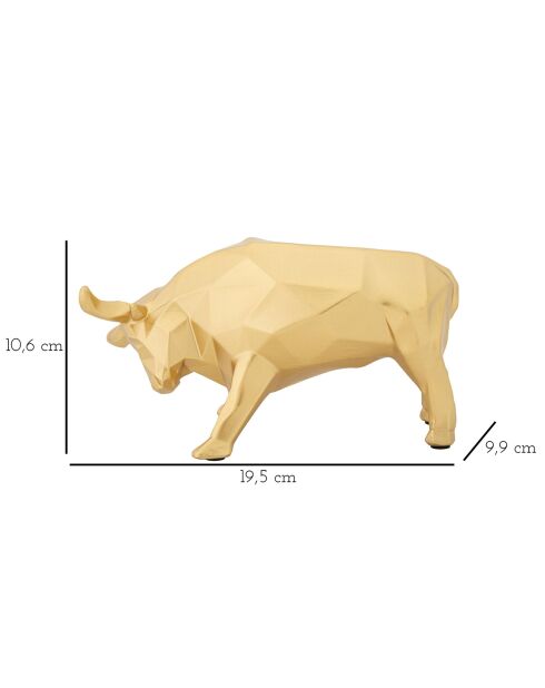 Statuette decorative de taureau dorée - 19.5x9.9x10.6 cm