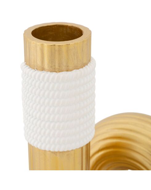 Vase Bann doré/blanc - 10.7x10.7x18.3 cm