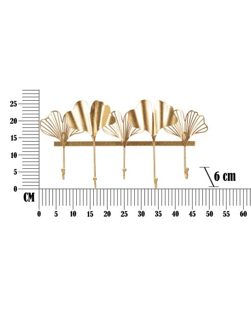 5-blättriger goldener Kleiderständer - 49,5 x 6 x 26,3 cm