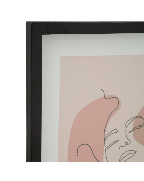 Affiche encadrée visage graphique beige - 32x43 cm