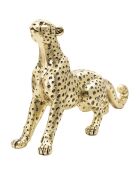 Statuette léopard assis dorée - 33x7.7x19.5 cm