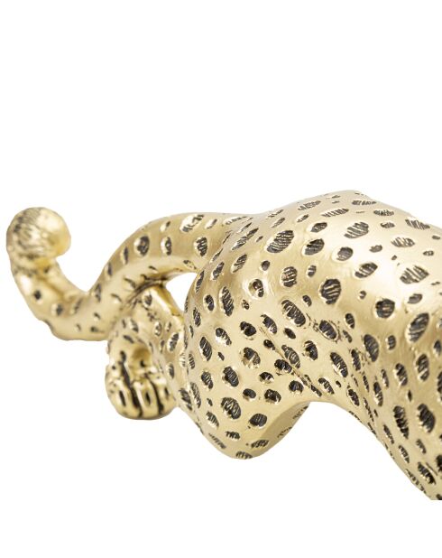 Statuette léopard assis dorée - 33x7.7x19.5 cm