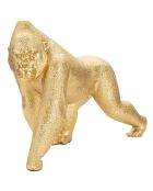 Statuette decorative gorille dorée - 29.7x11.5x21.8 cm