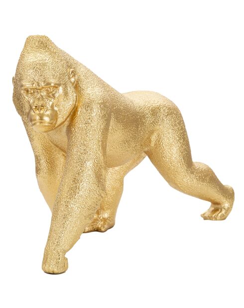 Statuette decorative gorille dorée - 29.7x11.5x21.8 cm
