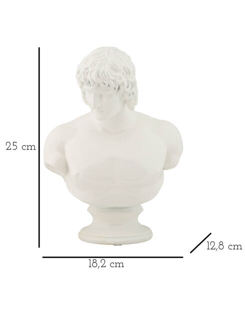 Scultura centurione bianca - 18,2x12,8x25 cm