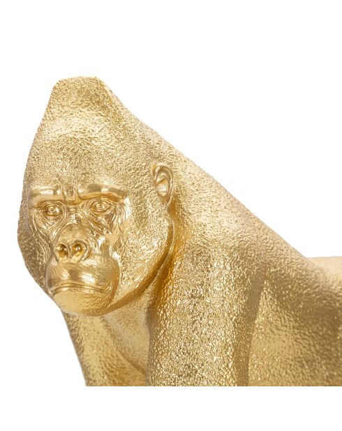 Statuette decorative gorille dorée - 29.7x11.5x21.8 cm