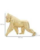 Statuette decorative gorille dorée - 29.7x11.5x21.8 cm