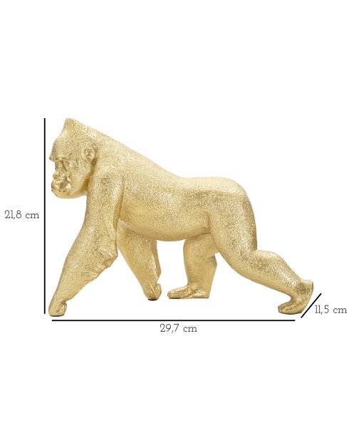Statuette decorative gorille dorée - 29.7x11.5x21.8 cm