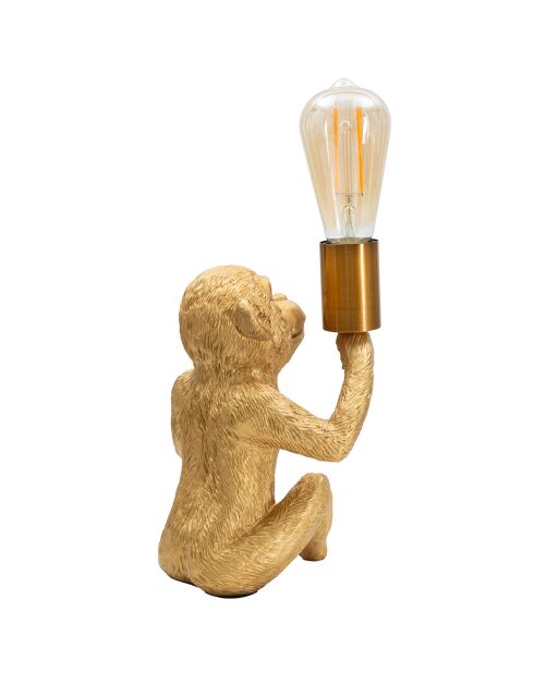 Lampada da tavolo scimmia dorata - 17x14,5x25 cm