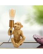 Lampe de table singe dorée - 17x14.5x25 cm