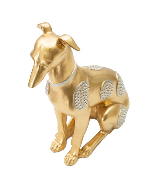 Statuetta dorata di cane seduto - 19,8x10x29 cm