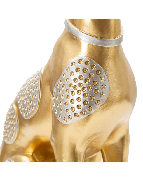 Statuette chien assis dorée - 19.8x10x29 cm