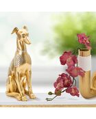 Statuette chien assis dorée - 19.8x10x29 cm