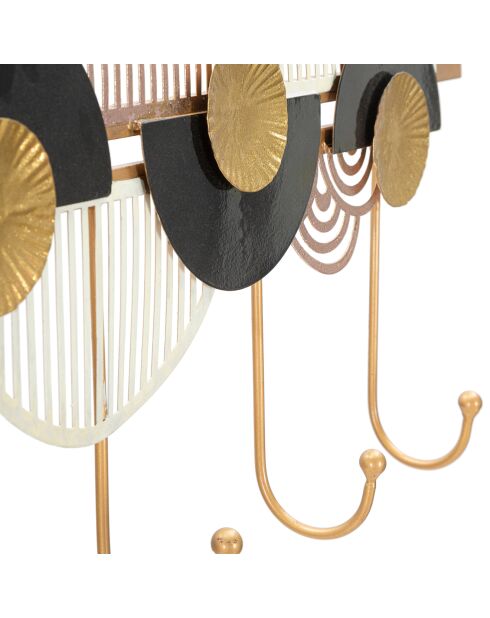 Appendiabiti Arty nero/oro/bianco - 73x6,5x30 cm