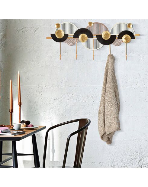 Appendiabiti Arty nero/oro/bianco - 73x6,5x30 cm