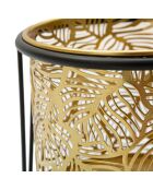 2 Cache-pots leavy cm noir/doré