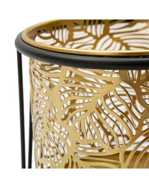 2 Cache-pots leavy cm noir/doré