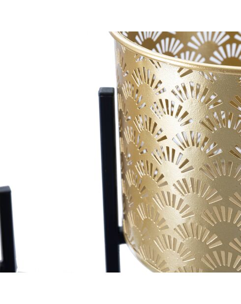 2 Cache-pots glissy noir/doré