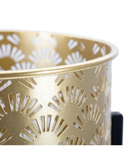 2 maceteros brillantes en negro/dorado