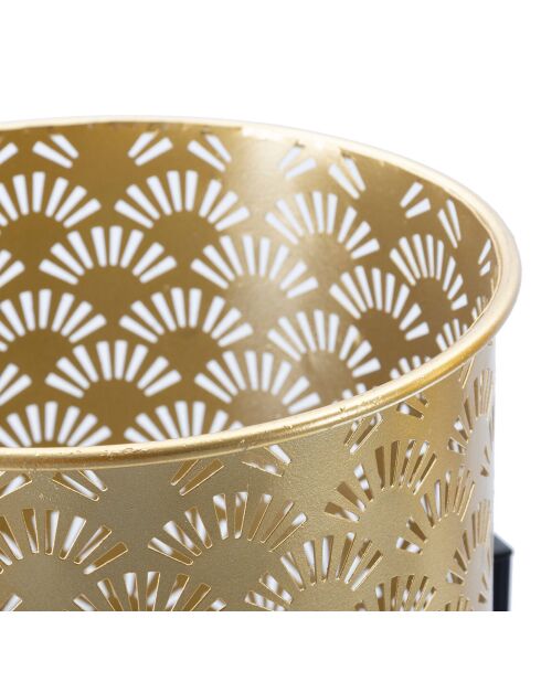 2 maceteros brillantes en negro/dorado