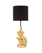 Lampe singe assis noir/doré - D. 20x51.5 cm