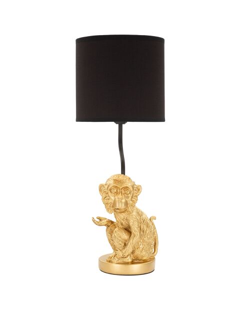 Zwart/gouden zittende apenlamp - D. 20x51,5 cm