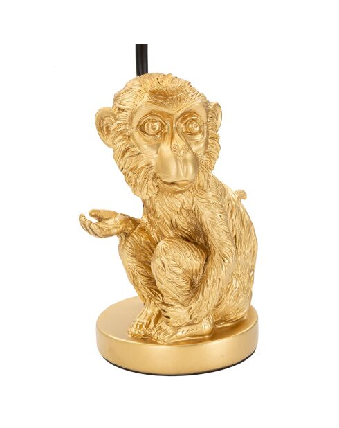 Zwart/gouden zittende apenlamp - D. 20x51,5 cm