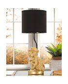 Lampe singe assis noir/doré - D. 20x51.5 cm