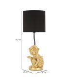 Lampe singe assis noir/doré - D. 20x51.5 cm