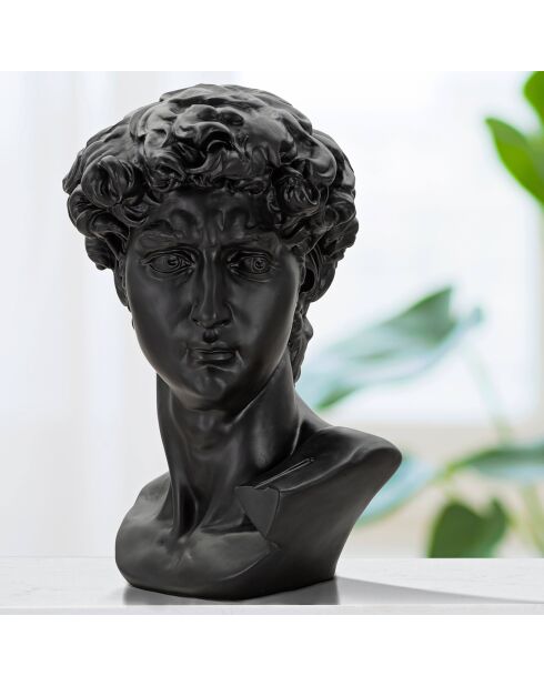 Sculpture tête antique noire - 44x35.5x60 cm
