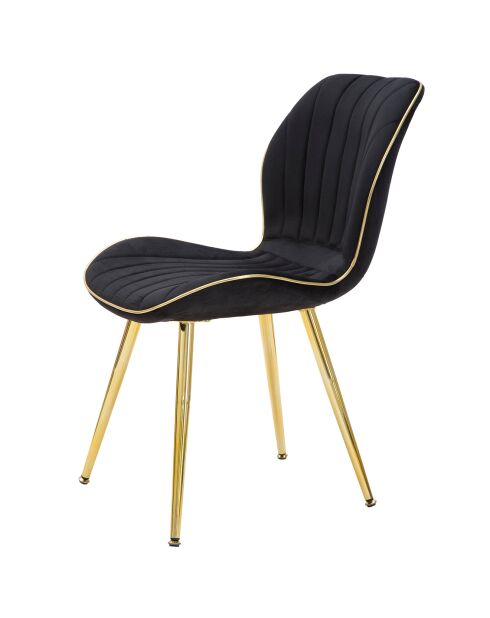 2 Chaises Paris noir/doré/blanc - 46x58x77 cm