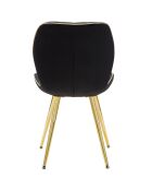 2 Chaises Paris noir/doré/blanc - 46x58x77 cm