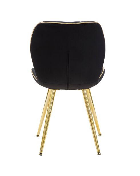 2 Chaises Paris noir/doré/blanc - 46x58x77 cm