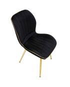2 Chaises Paris noir/doré/blanc - 46x58x77 cm