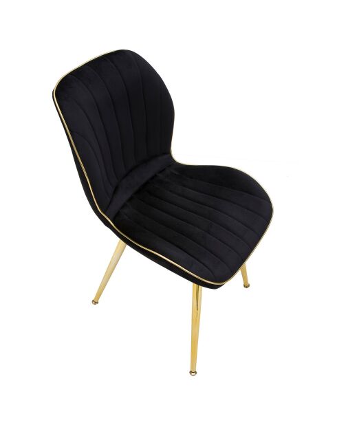 2 Chaises Paris noir/doré/blanc - 46x58x77 cm