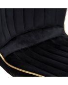 2 Chaises Paris noir/doré/blanc - 46x58x77 cm