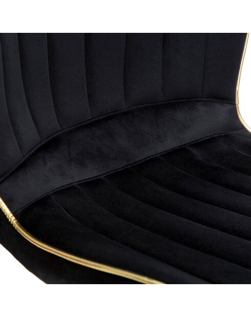 2 Chaises Paris noir/doré/blanc - 46x58x77 cm