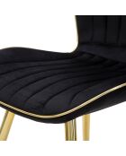 2 Chaises Paris noir/doré/blanc - 46x58x77 cm