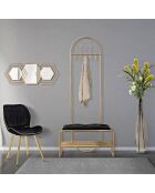 2 Chaises Paris noir/doré/blanc - 46x58x77 cm
