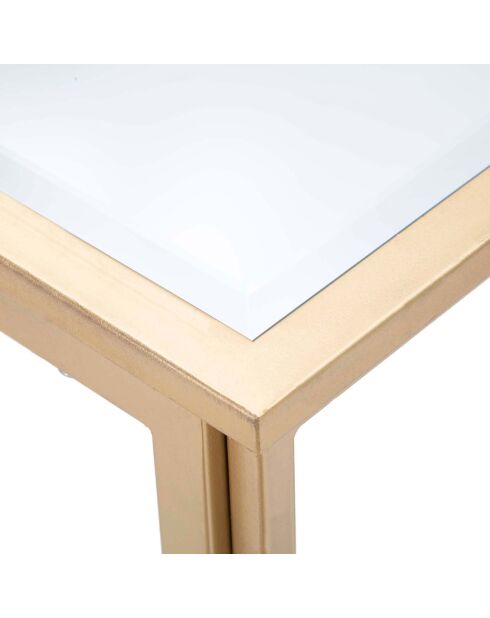 Table console en fer à feuilles dorée - 108x36.5x80 cm